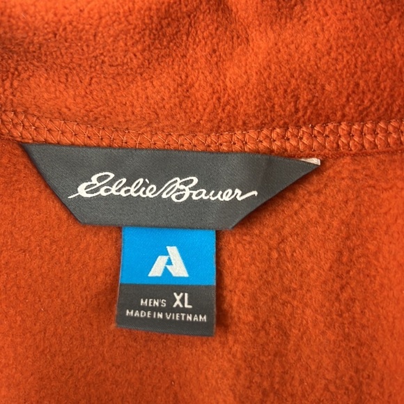 Men's Eddie Bauer burnt orange fleece  sweater - Picture 5 of 11